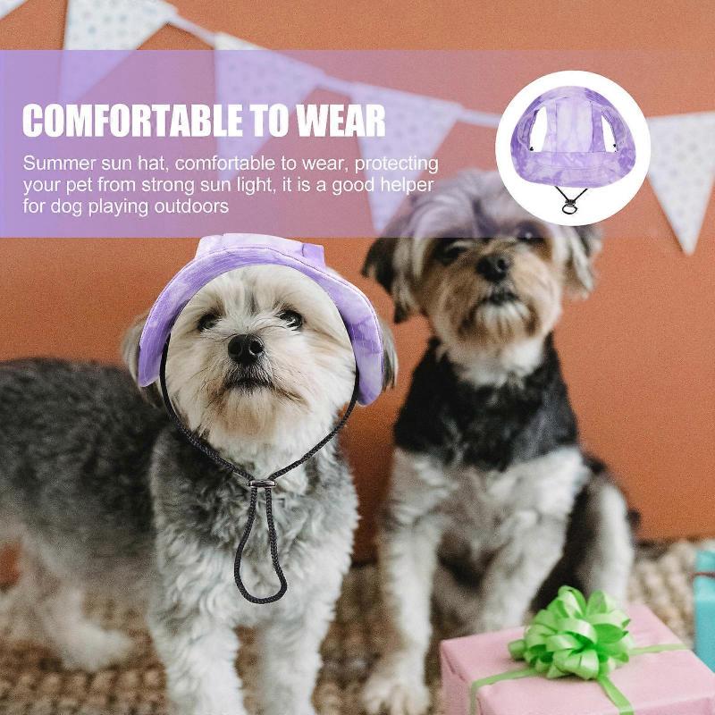 Dog Hat Cotton Puppy Sun Hats for Decoration 3Pcs Set In Purple