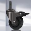 TPE casters with swivel wheels, brake, silent, heavy-duty, directional 2-inch sliding wheels for storage racks