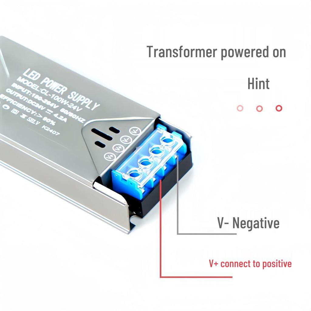 Ultra-thin Silent LED Power Supply: Black Diamond 12V/24V Light Strip Transformer