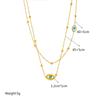 Gold Plated Stainless Steel Evil Eye Double Layer Satellite Chain Necklace for Women