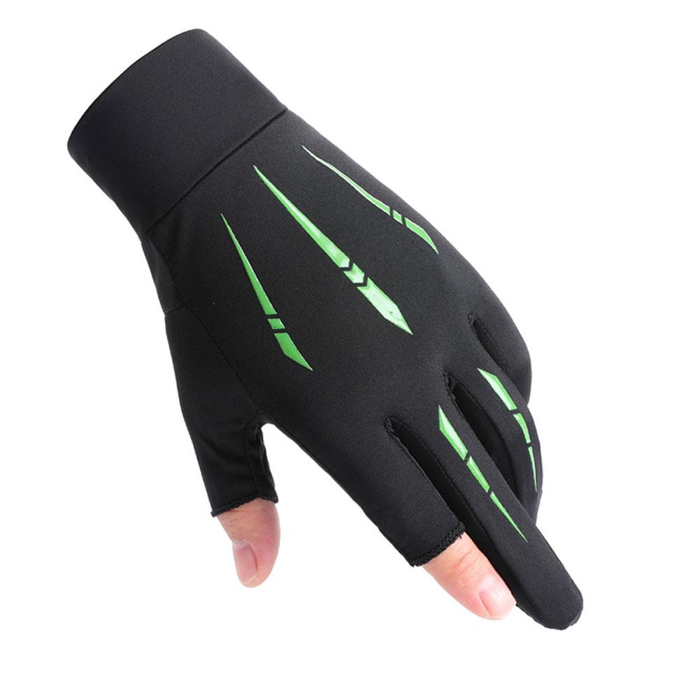 1 Pair Men Women Motorcycle Sunscreen Gloves Exposed-two-finger Breathable Light Non-slip For Outdoor Sports Driving Fishing