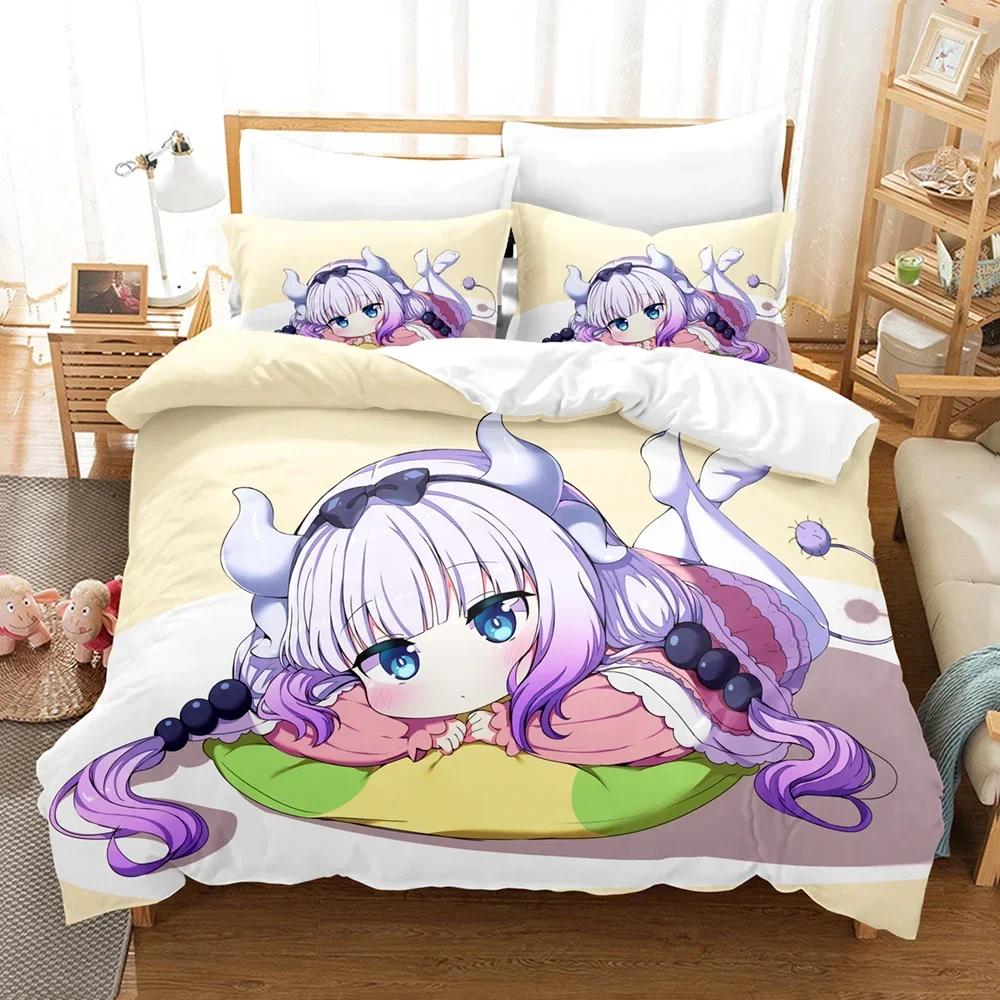 3D Print Miss Kobayashis Dragon Maid 3D Duvet Cover Bedding Set Comforter Linen Pillowcases Home Decor Single Double King Queen