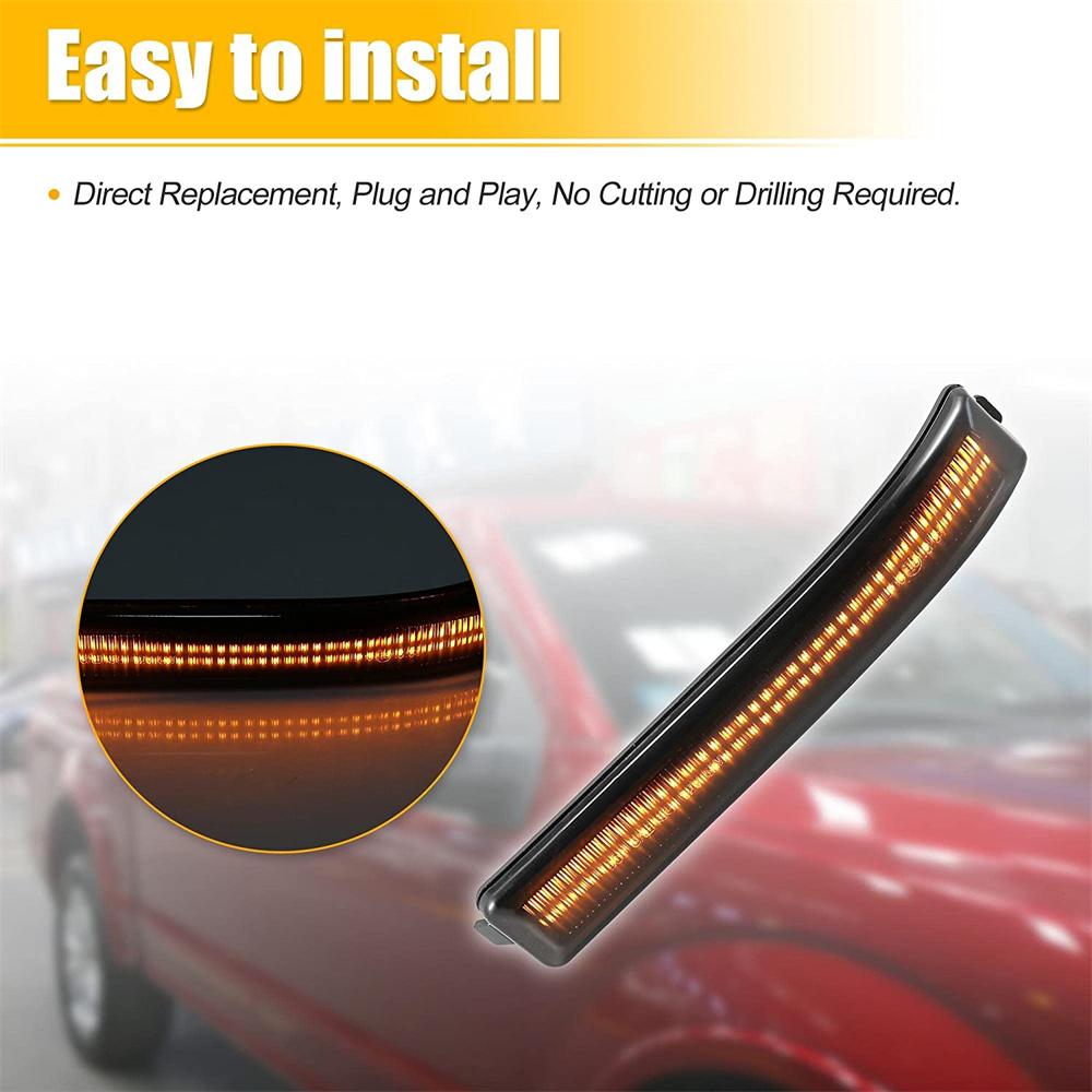 1 Pair Amber Sequential LED Side Mirror Turn Signal Light For Ford F-150 2009-14