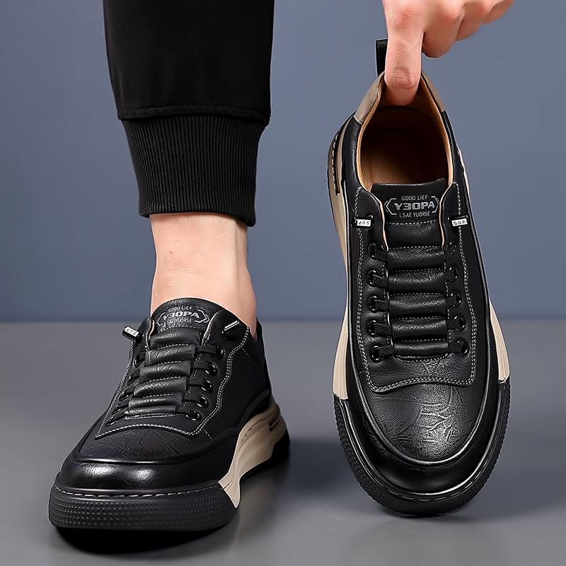 Fashion Men Casual Leather Shoes2024New Luxury Brand Genuine Leather Walking Shoes Outdoor Flat Designer Sneakers Tenis Masculino Shoes