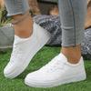 Women's White Sneakers 2025 Spring Autumn New Breathable Outdoor Non Slip Flats Comfortable Lace Up Height Increase Casual Shoes