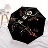 1pc Skeletal Flowers Automatic Open/Close Umbrella, Portable Folding Umbrella for Travel, Themed Events, It is suitable as a gift for various festival
