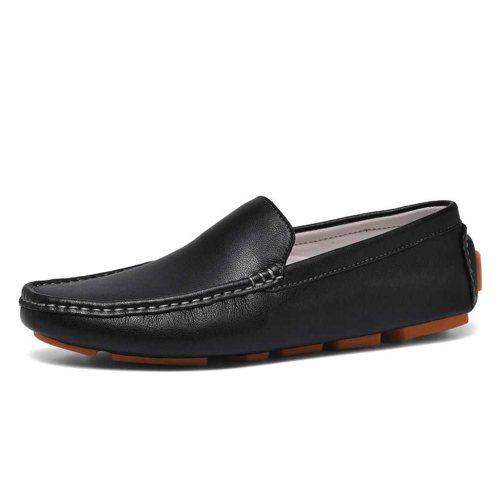 Live Leather Velvet Doudou Shoes Trendy Casual Leather Shoes Cowhide One-pedal Driving Trendy Shoes Large Size Men's Shoes