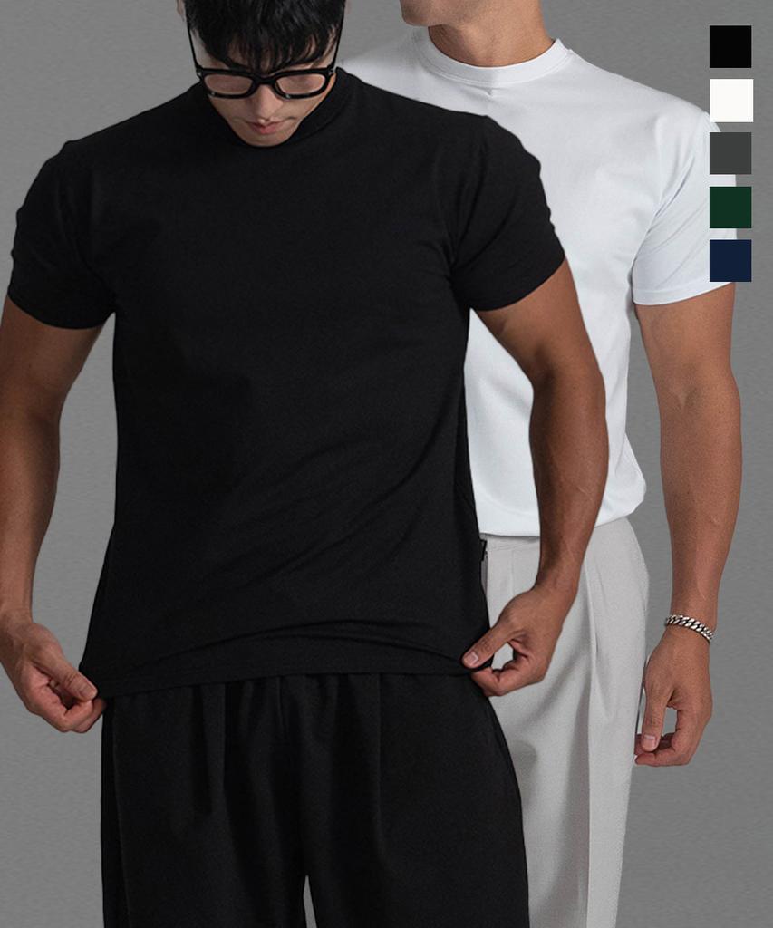Ballianteu 2-Pack Muscle Fit Modal Silket Short Sleeve T-Shirt 5 Colors
