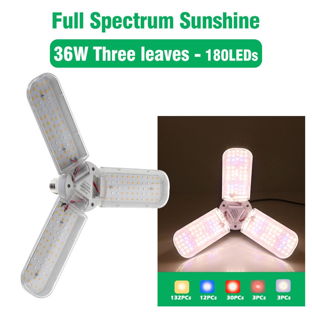 24w 36w 48w Foldable Led Plant Growing Lights Full Spectrum E27 For Indoor Plants Flower Seedling