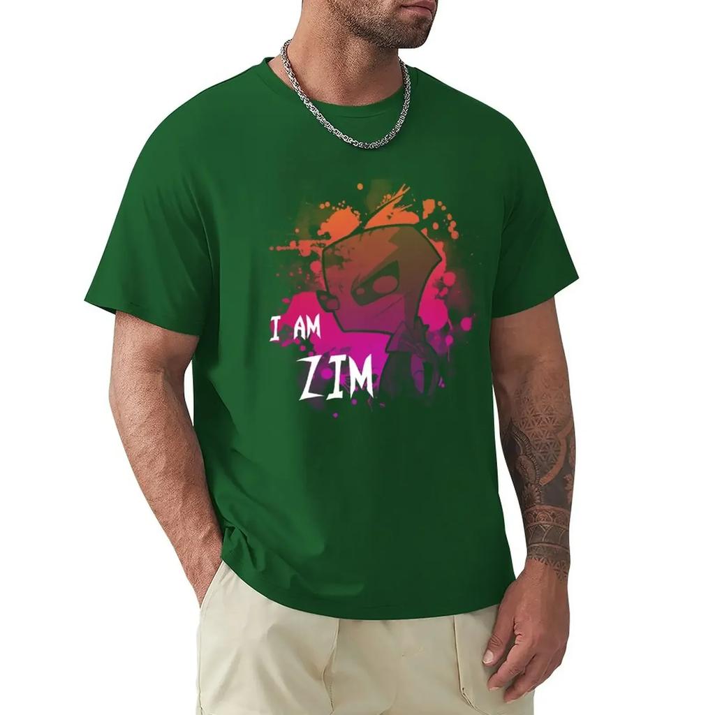 Round Neck I Am Zim T-Shirt custom t shirts design your own black graphics black t-shirts for Arrival streetwear Cotton