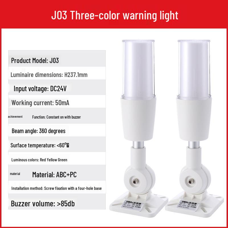 Multi-Tier LED Signal Tower with Foldable 24V Audible and Visual Alarm