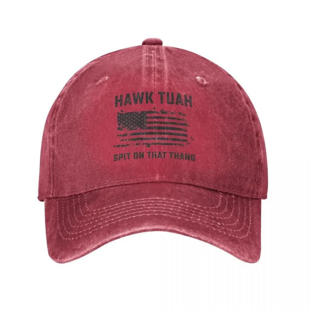 Hawk Tuah Spit On That Thing Baseball Cap USA Flag Unisex Teens Sun-Proof Trucker Hat Summer Vintage Kpop Rock Baseball Caps