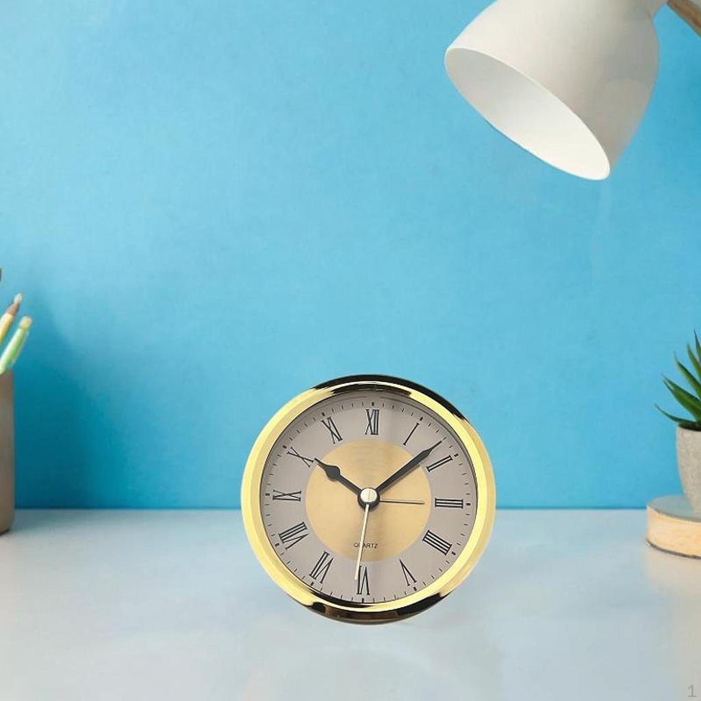 Round Clock Insert Clocks Head Mini Modern with Roman Numerals 3.5inch for Living Room