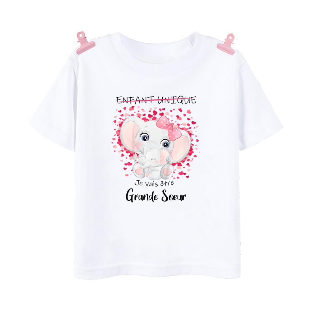 I Will Become A Big Sister Rainbow Print Kids Shirt Baby Announcement T-shirt Friend Printed Girls Tops Child Short Sleeve Tee