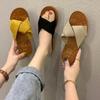 Women's Suede Crisscross Slide Sandals Retro Espadrille Flat Slippers Casual Summer Beach Shoes