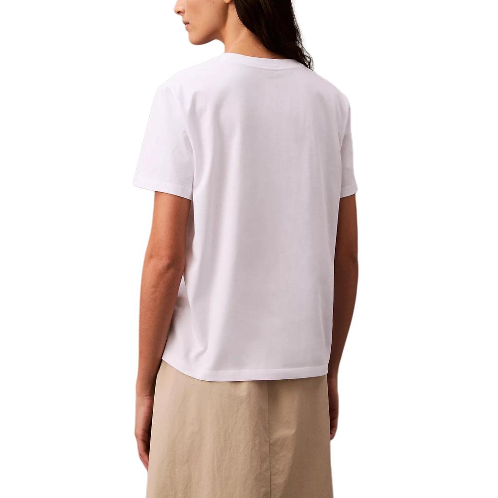 Calvin Klein Comfortable Soft Breathable Round Neck Short Sleeve T-Shirt Women tops Bright-White 47B821G-110