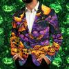 Men's Business Casual Corduroy with Halloween Print for Parties