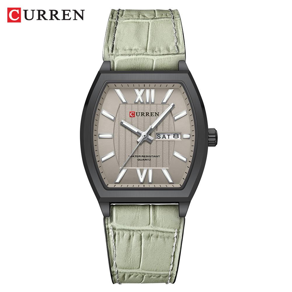 CURREN 8478 Men s Waterproof Leather Watch with Double Calendar