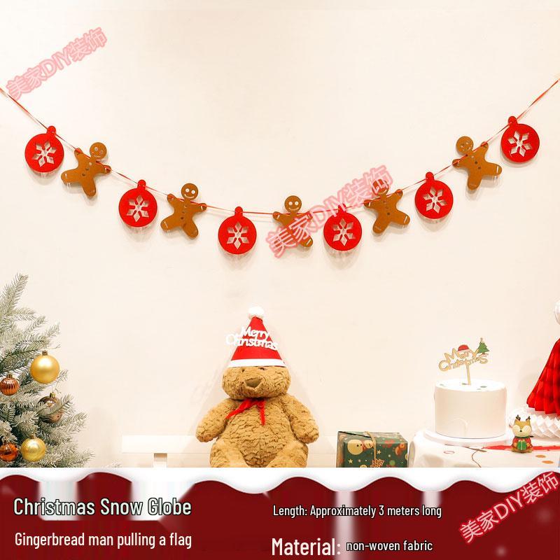 Christmas Theme Jewelry Store Decoration: Felt Garland & Tree Banner for Wall