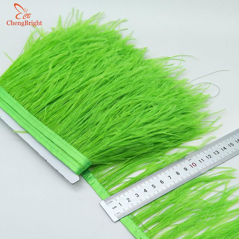 FeatherChengBright High Quality 10Yards Mint Green Ostrich Feather Ribbon Ostrich Feathers Trim Fringe Clothing Decoration