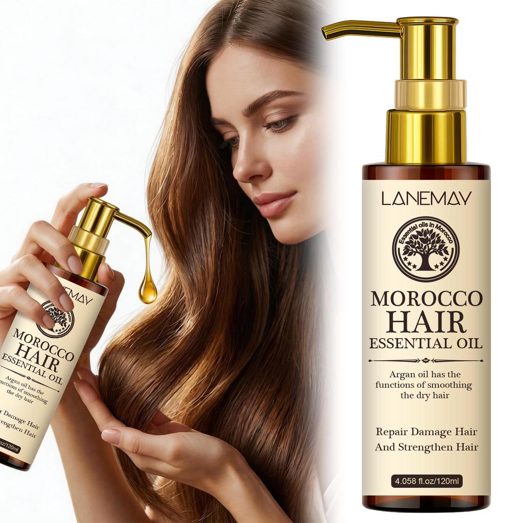 Morocco Hair Essential Oil-Nourish And Promote Hair Growth-Smoothing Hair-Split End Care-Suitable For All Hair Types, 120ml