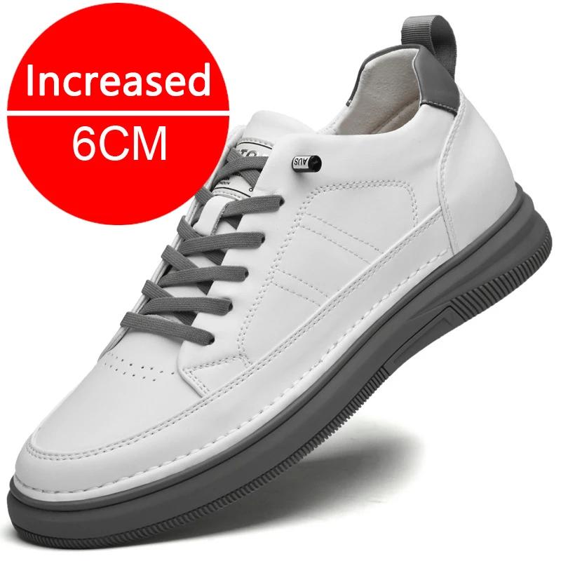Frühling Herbst Herren Innenerhöhung Schuhe Leder Sport Freizeitschuhe Unsichtbare Höhenerhöhung Schuhe Männer Sport Aufzug 8CM