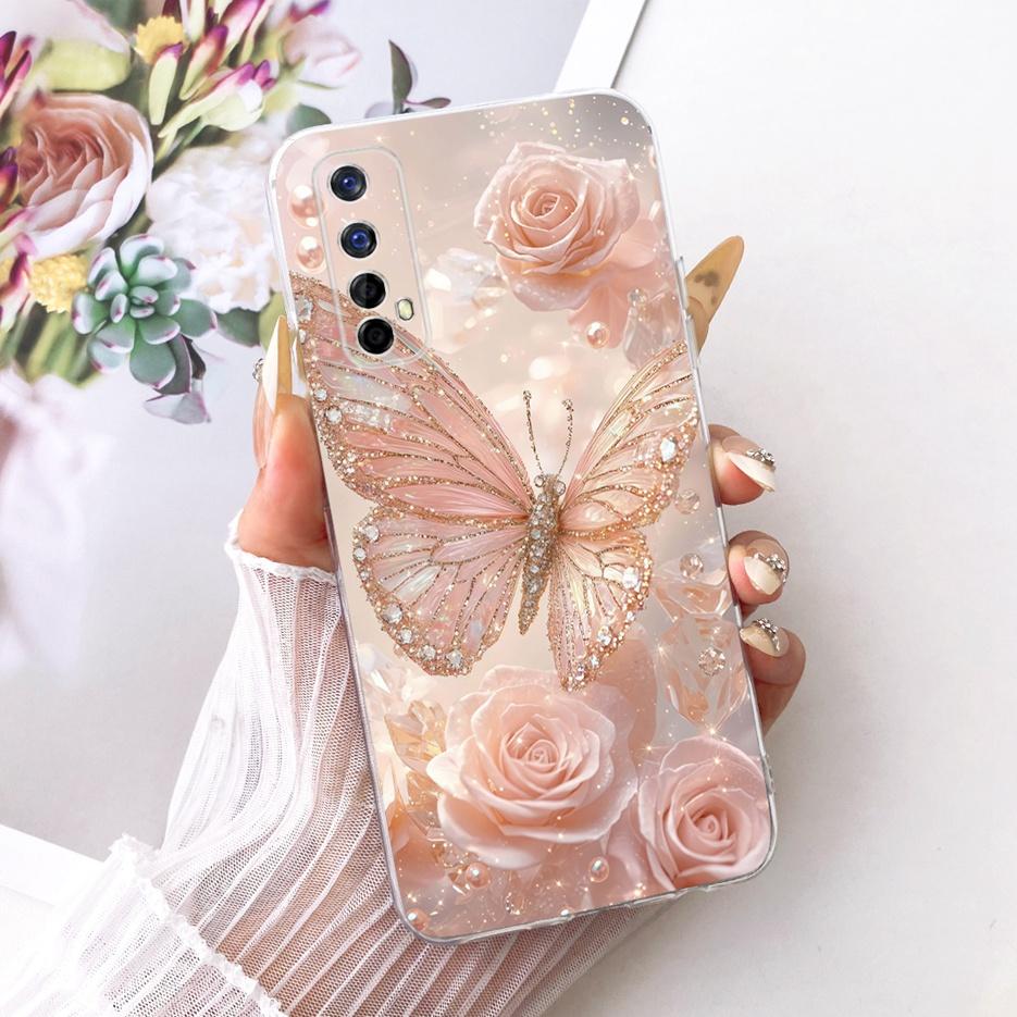 For Realme 7 Pro Case RMX2170 Luxury Butterfly Tree Painted Cover Soft Slim Phone Case For Realme 7 5G Realme7 4G RMX2155 Fundas