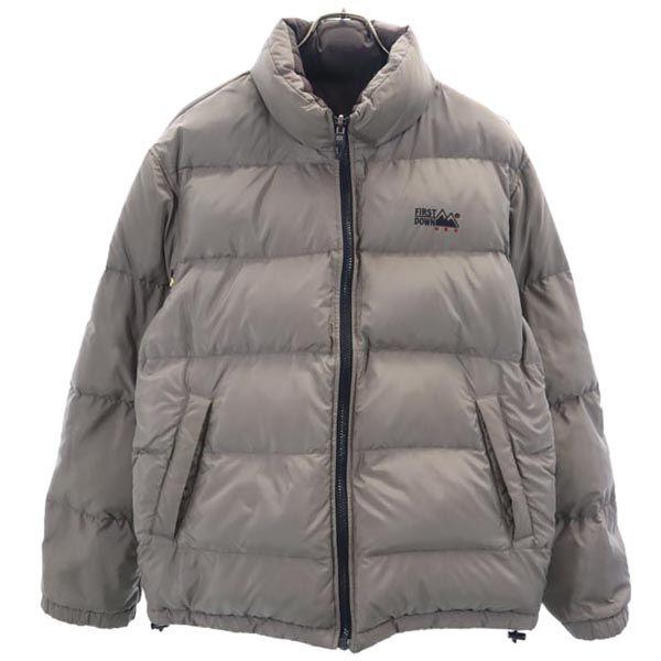 FIRSTDOWN Logo embroidery reversible Down jacket LL tea Men's Used