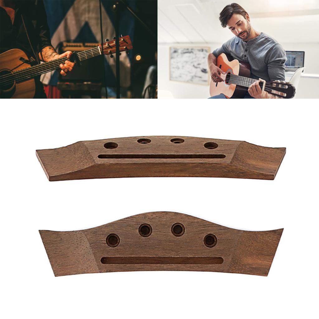 Bass Bridge Saddle 4-String Acoustic Bass Rosewood Bridge Saddle Lightweight 4 Bridge Pins Folk Acoustic Basses Parts