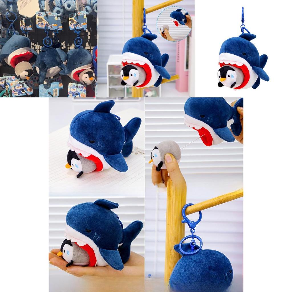 Cute Shark Keychain Plush Toy With Pull String For Kids And Collectors