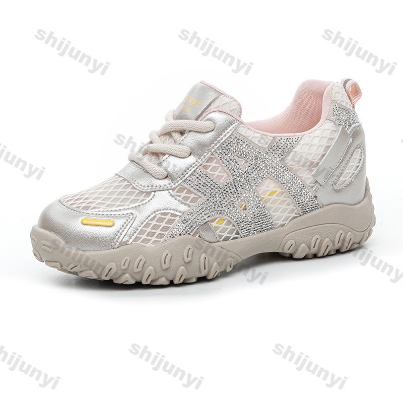 Fashion Women's White Sneakers 2025 Spring New Breathable Mesh Hollow Sports Shoes Outdoor Comfortable Fashion Non Slip Casual Shoes