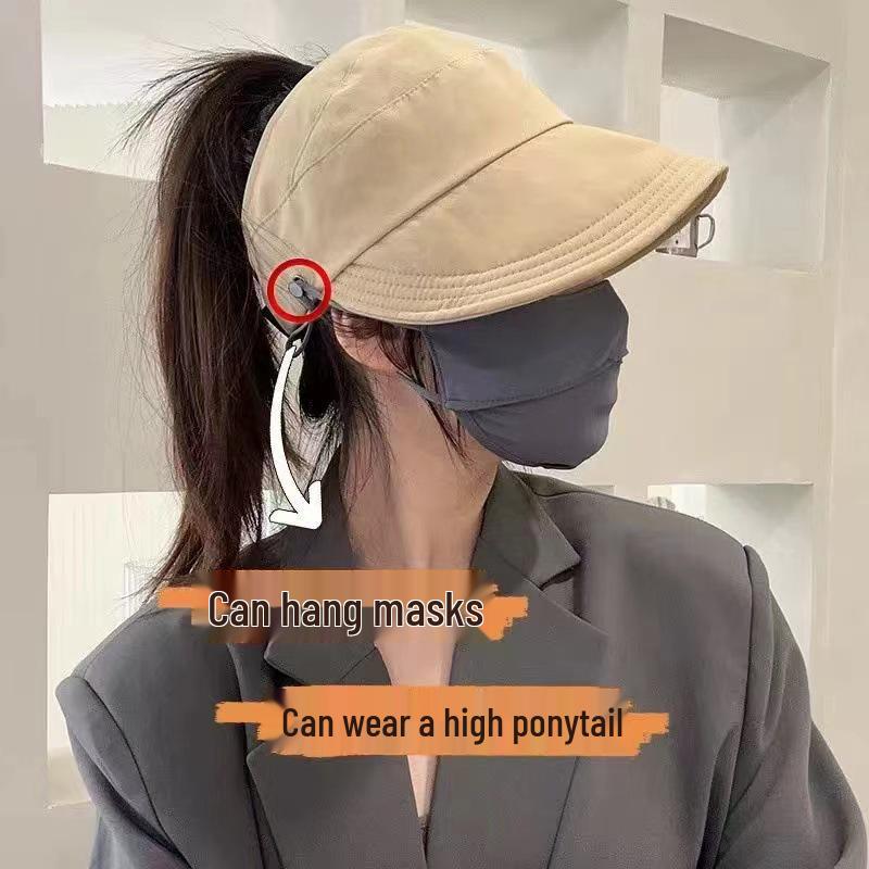Women's Ponytail Sun Hat: Summer 2024 Breathable, Quick-Drying, Open-Top Baseball Cap Sunshade