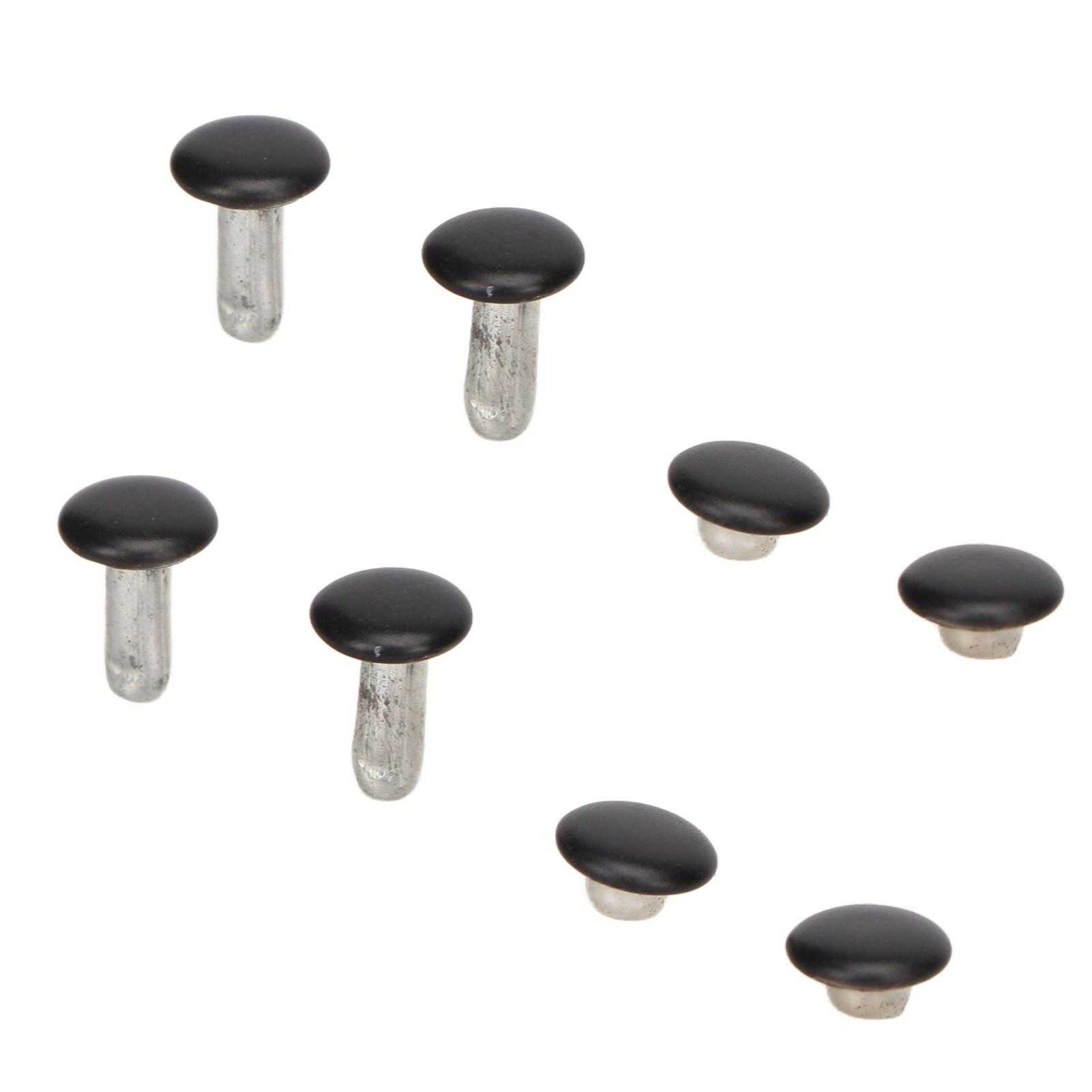 

500 комплектов кожаных заклепок 6x8 мм Процесс покрытия Защита от ржавчины Высокая твердость Железо Двусторонние чёрный