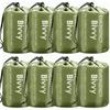 Multi-Pack Emergency Sleeping Bags, Green, Drawstring Bag, Portable, Foldable, Insulated, Lightweight,