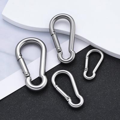 2pcs/pack Stainless Steel M4 M5 M6 M7 Multifunctional Spring Snap Hook Outdoor Carabiner Keychain Tourist Hooks Fishing Buckle