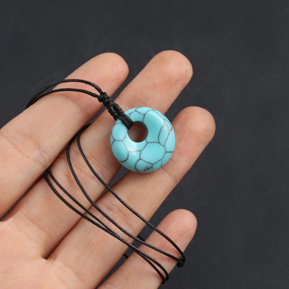 

Новый стиль ожерелье натуральный камень белый нефрит/агат/лабрадорит ожерелье круглый кулон для женщин подарок на день рождения 18mm