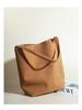 Guangzhou Women's High-End Frosted Leather Bucket Bag - Versatile, Solid Color, Large Capacity Handbag for Commutes