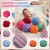 Handgeknüpfter Knot Ball Kissen Weiches Plüsch Dekoratives Kissen für Wohnzimmer Schlafzimmer Sofa Stuhl Heimkomfort und Unterstützung