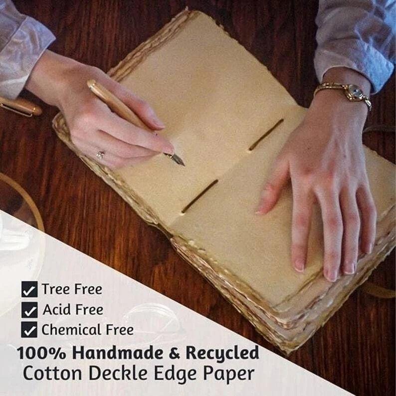 Handmade Leather Journal Notebook Vintage Diary Rustic Paper Gift for Writers