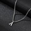 Simple A-Z Letter Necklace for Men Waterproof Stainless Steel 26 Letters Pendant Necklace Men’s Minimal Initial Necklace