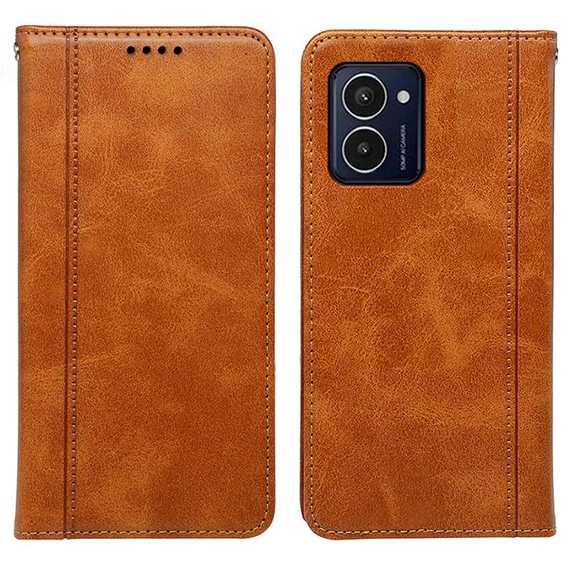 

Для HMD Pulse/Pulse+ Чохол Текстура теляти Шкіряний Чохол для Телефону з Відділеннями для Карт Yellow