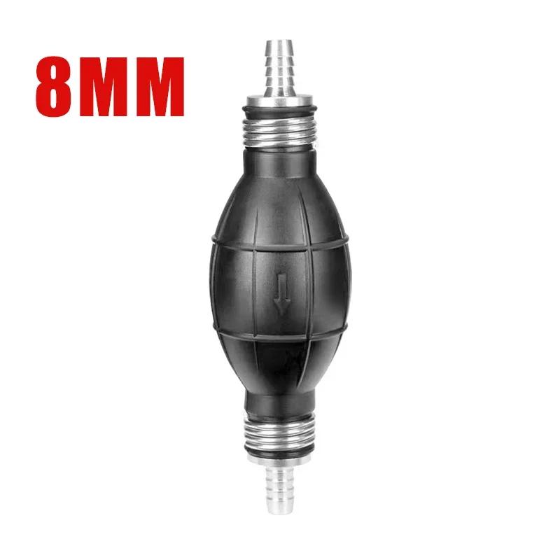 8mm Manual Fuel Pump Pipeline, Rubber Aluminum Manual Fuel Primer Bulb Diesel Gasoline Delivery Pump Automobile Ship