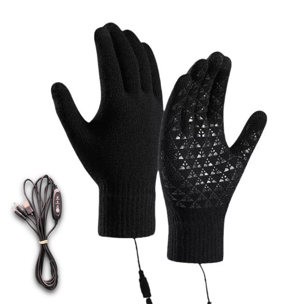 

Winter Electric Heated Gloves Touch Screen Motorcycle/Bike Warm Gloves Outdoor Riding Skiing Mitten USB Heated Gloves No Battery чёрный