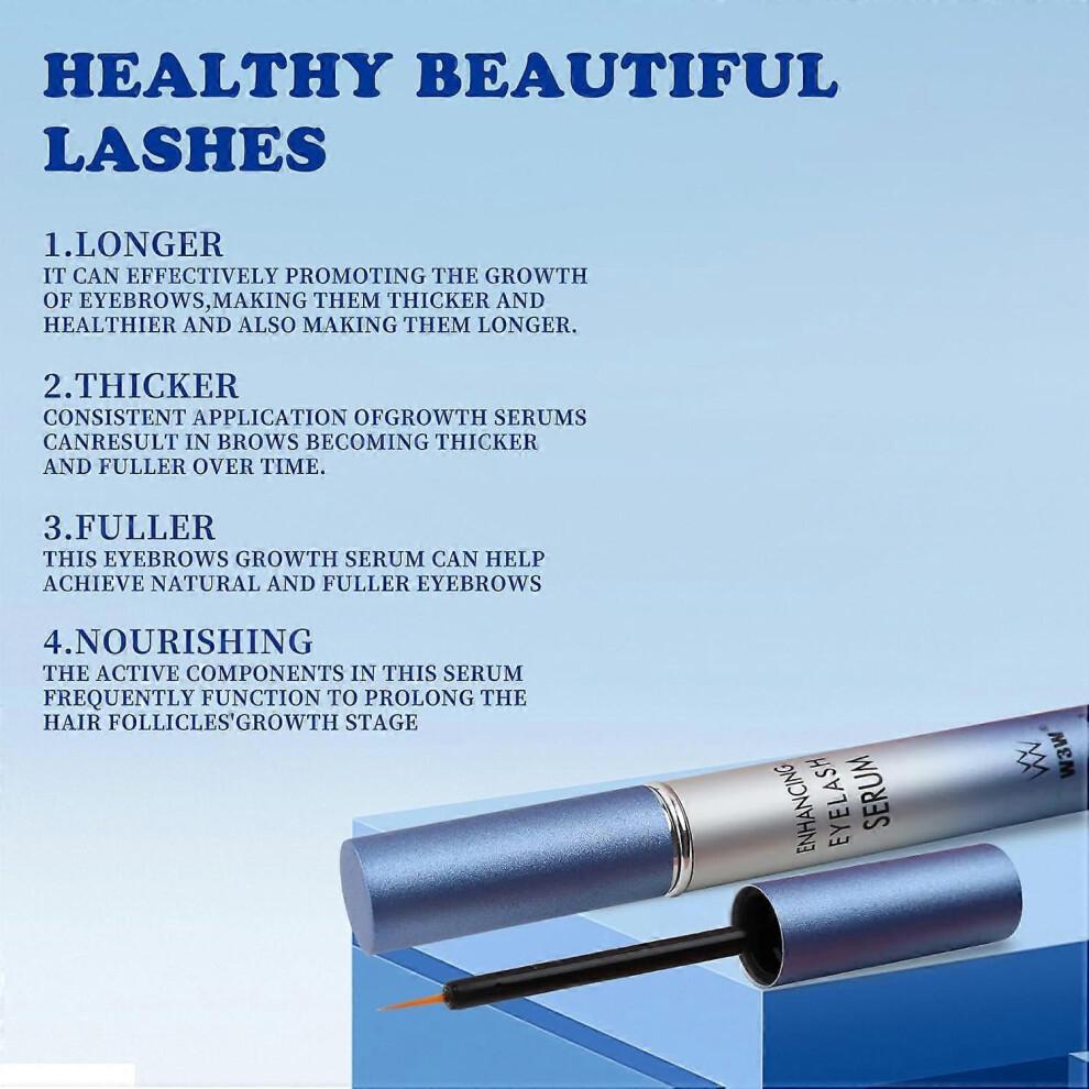 Eyelash and Eyebrow Serum, 4 ml Eyelash Growth Serum for Longer, Thicker and Fuller Eyelashes (Light Blue)