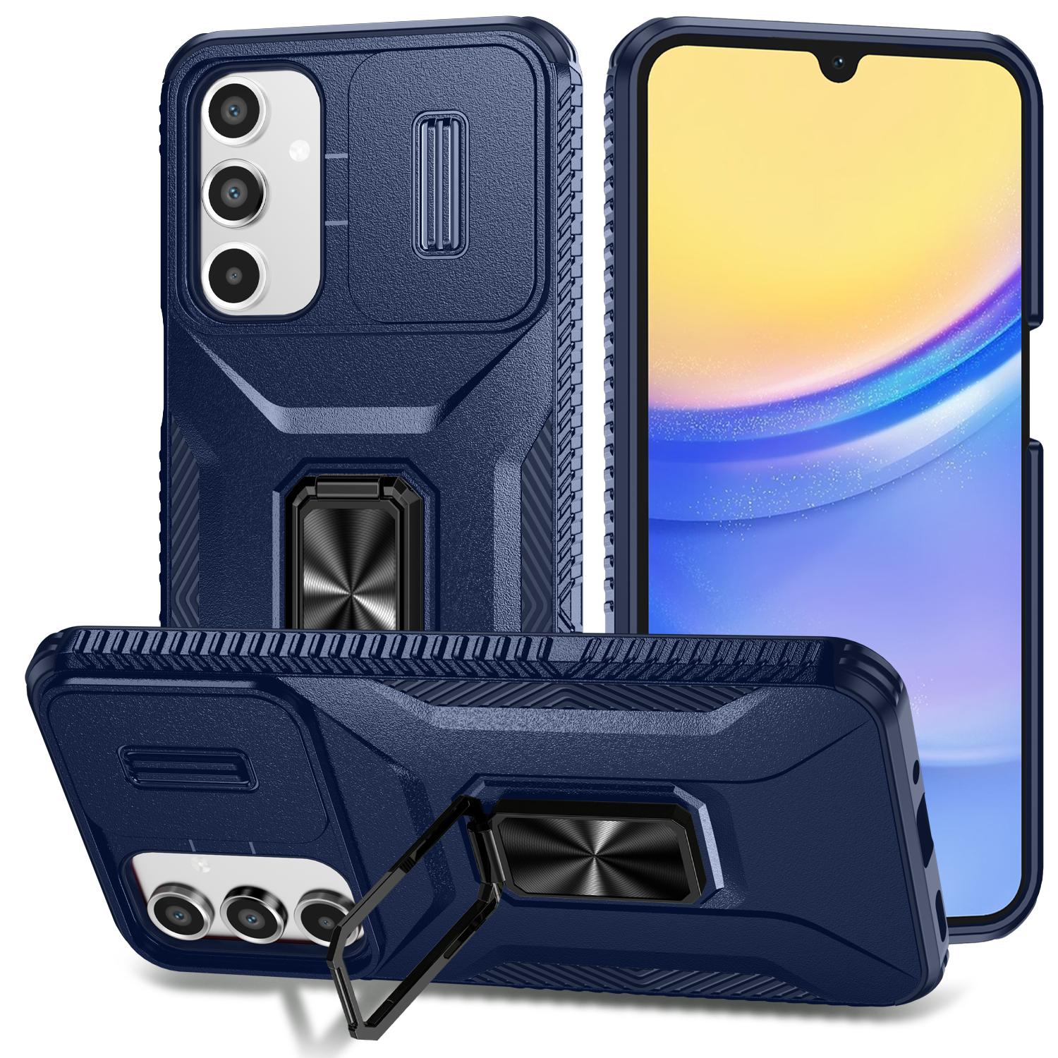 

For Samsung Galaxy A16 5G/A16 4G Case Camshield Kickstand TPU+PC Anti-Slip Phone Cover Blue