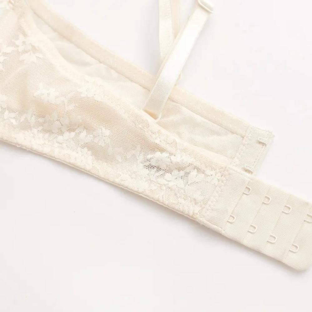 Set Lingerie Donna Estivo Sexy Ricamo in Pizzo Reggiseno Push Up a Coppa Sottile Francese Set Intimo Comodo e Traspirante Reggiseno e Slip da Donna