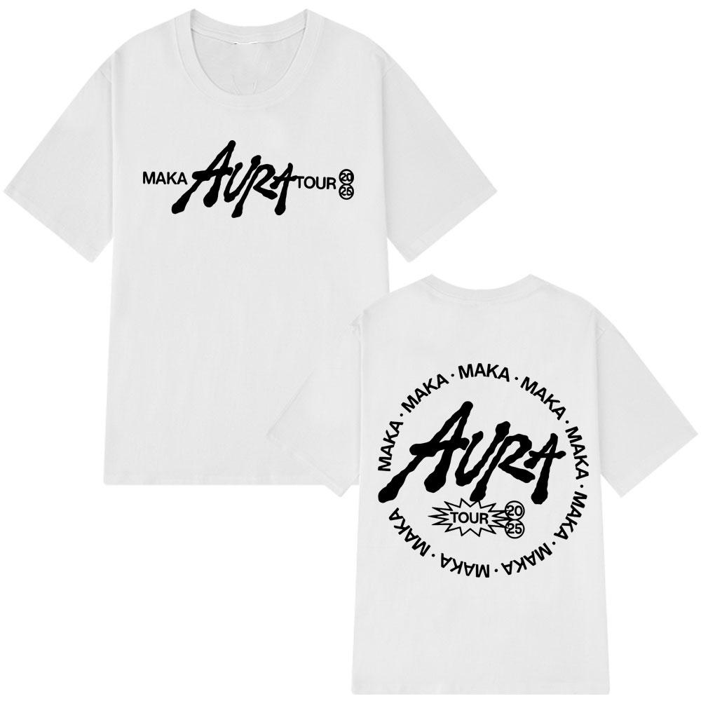 Rapper Maka Aura Tour 2025 Gothic Punk T Shirts Men Women Clothing Fashion Vintage T-shirts Casual Cotton Hip-hop Loose T Shirt