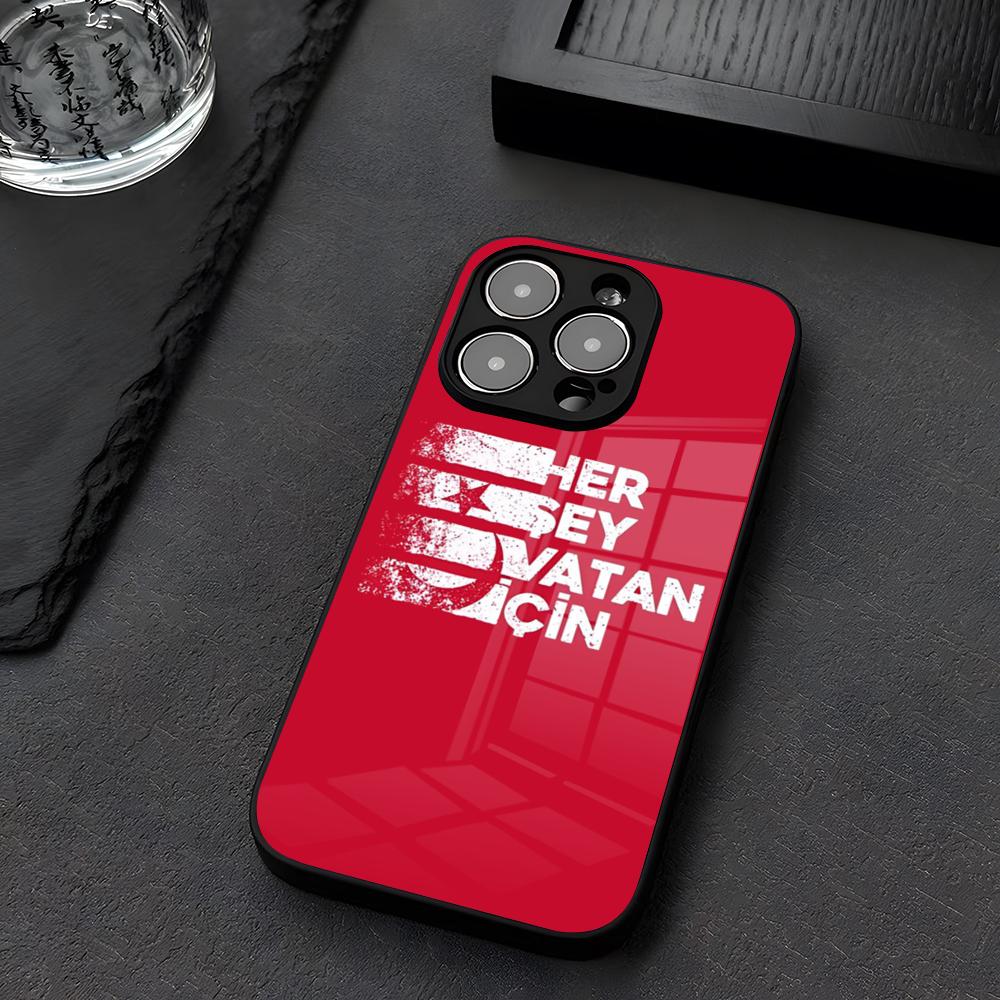 Turkey Passport Phone Case Glass For iPhone 12 15 14 13 11 Pro XS Max Plus Mini X XR 8 7 6s SE2020 Tempered Coque