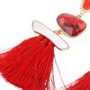 Women's Temperament Gemstone Tassel Ear Pendent Long Fringe Eardrop Dangle Earrings Ladies Jewelry Christmas Gift