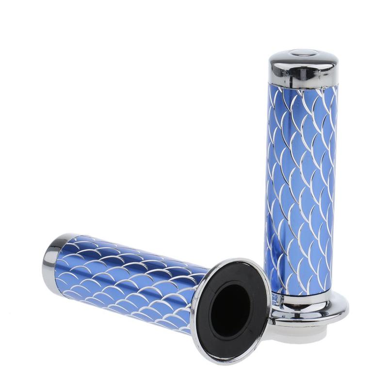 1 Pair of 22mm Throttle Handlebar Grip Plastic Throttle Grip Throttle Lever Motorcycle Grips Handlebar for Motorcycle - Blue